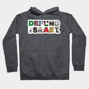 Defund Israel - Palestine Symbols - White Sticker - Back Hoodie